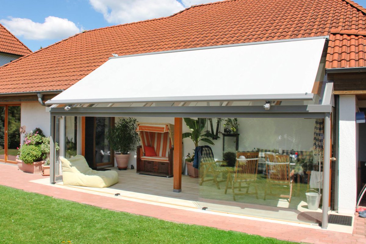 SUNROOM AWNINGS-CONSERVATORY RETRACTABLE ROOF AWNING