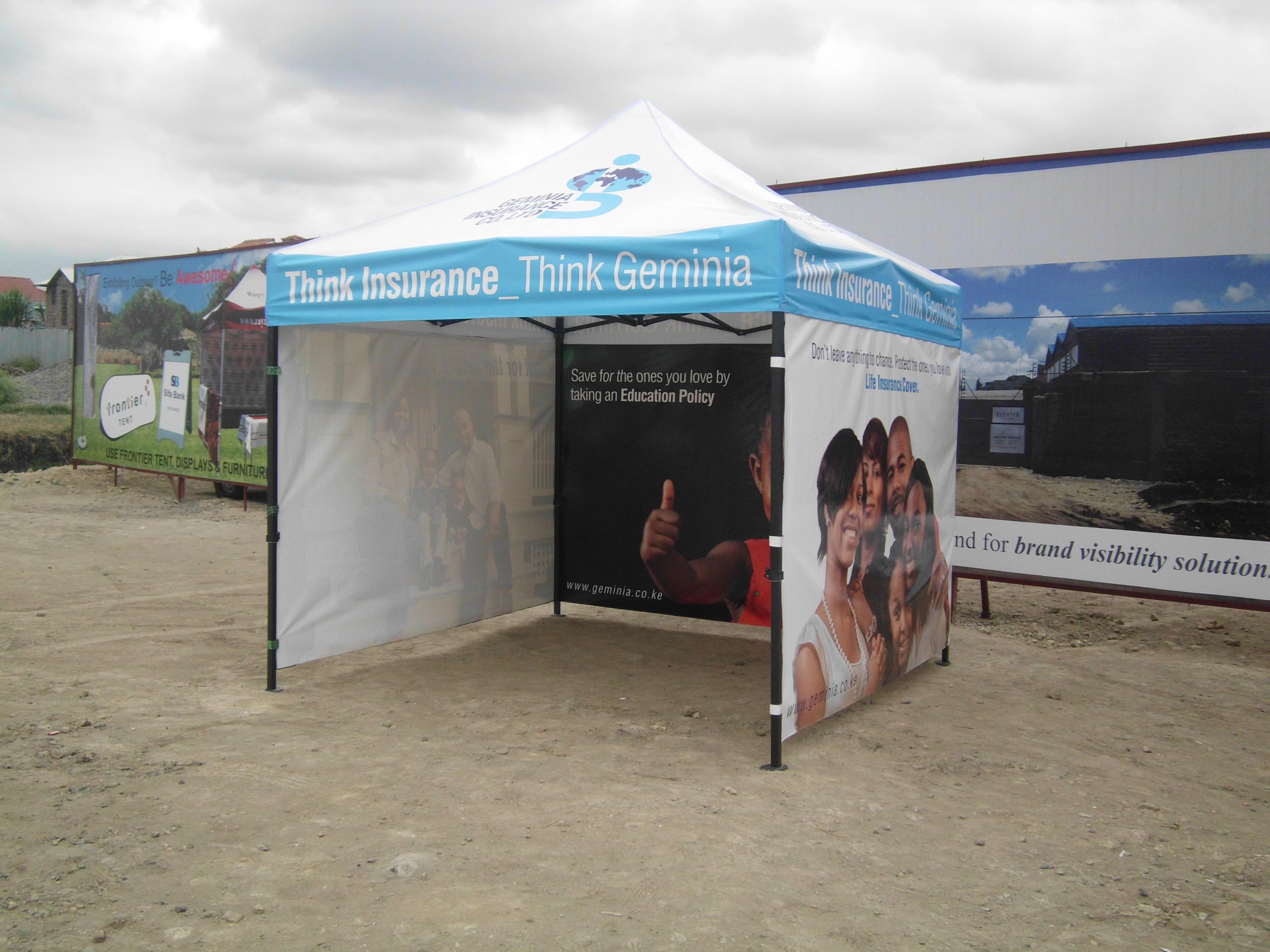 PORTABLE CANOPY-BRANDED GAZEBO-FOLDABLE TENT-PRINTED GAZEBO TENT-POP UP TENT-EXHIBITION TENTS-MARKET ACTIVATION TENTS FOR INSURANCE FIRMS, AGENCIES AND COMPANIES