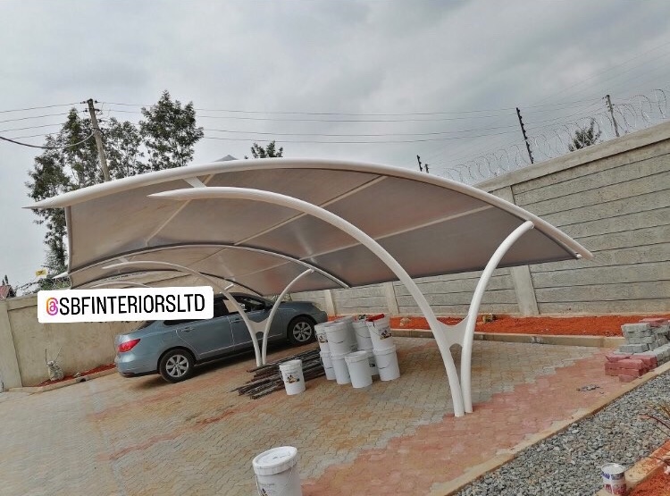 PARKING SHADE-CANTILEVER CAR SHADE-CAR WASH SHADE-CURVED DOME PARKING SHADE-CAR PARK CANOPY SHED MANUFACTURING COMPANY IN RUNDA, NAIROBI