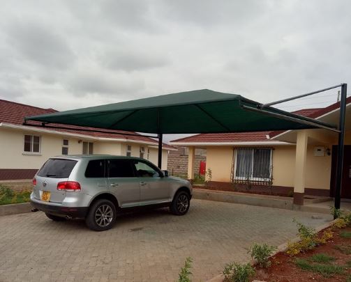 CarPort Shade-Parking Shade for Commercial and Residential Areas-Cantilever Canopy-Curved Car Shade-Waterproof Shade-Sun shade-Vehicle parking cover-Garage Shade-Car Park Tent for Schools, Offices, Churches, Airports, Factories, Companies, University, Hospitals, Colleges, Government Institutions, Military and Arm Bases