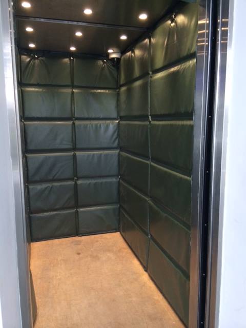 Padded Canvas Lift Covers-Cargo Lift Padding-Lift Protective Covers-Elevator Wall Pads-Elevator Safety Barricades