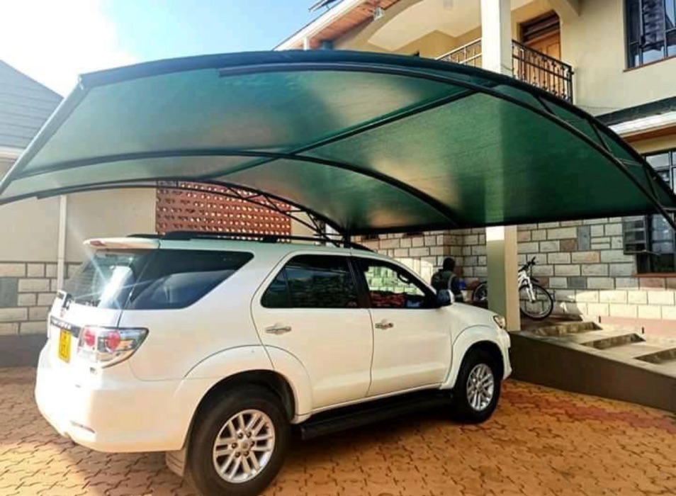 Waterproof Carports-Unique Parking Shades-Modern Car Park Canopy-Curved and Cantilever Design Car Shades-Car Wash Shades-Vehicle Parking Shade Supplier for Residential and Commercial use in Nanyuki Kenya