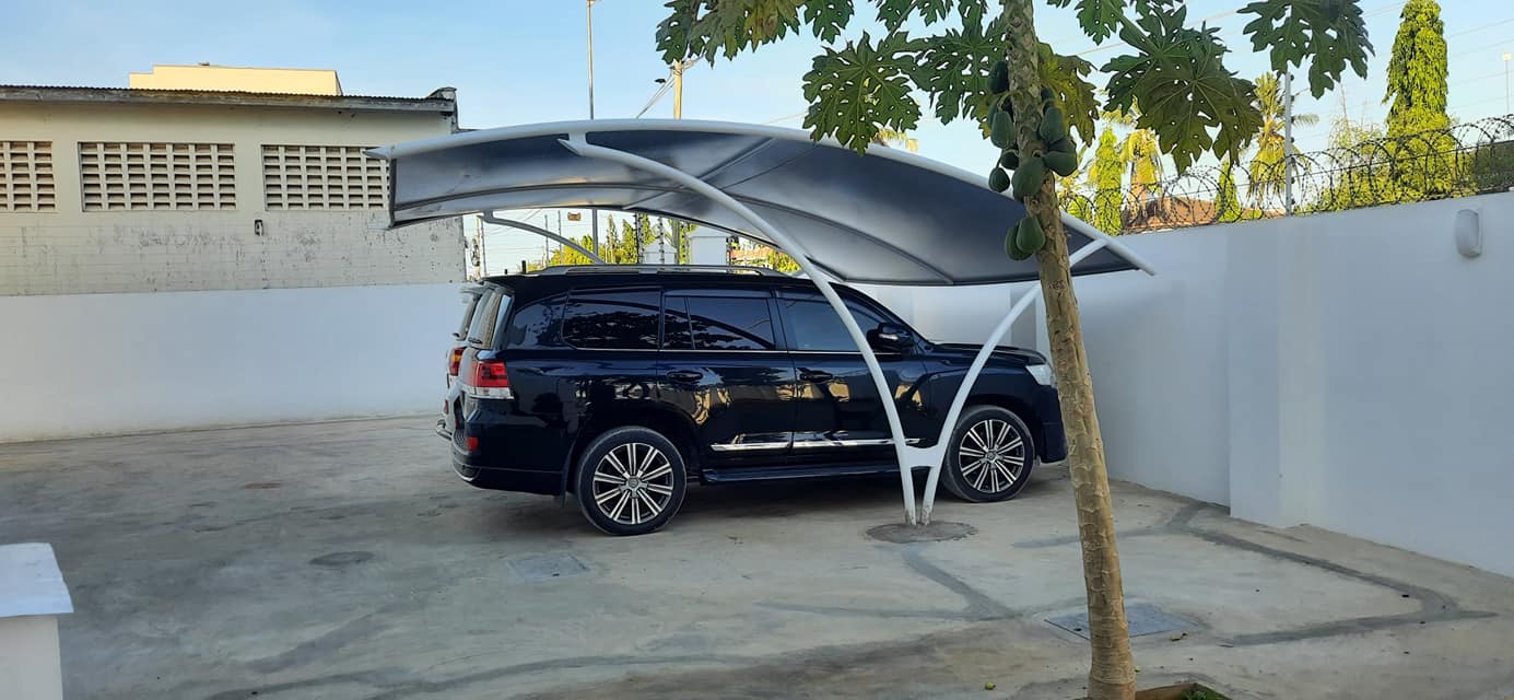 Unique and Modern Car Wash Shades and Carports-Yard Parking Lot Shades-Parking Shades-Vehicle Shade Canopies-Cantilever and Curved Shed designs-Waterproof Shade Net Car Covers-Commercial and Residential Car Shade Installers In Highridge, Nairobi Kenya-