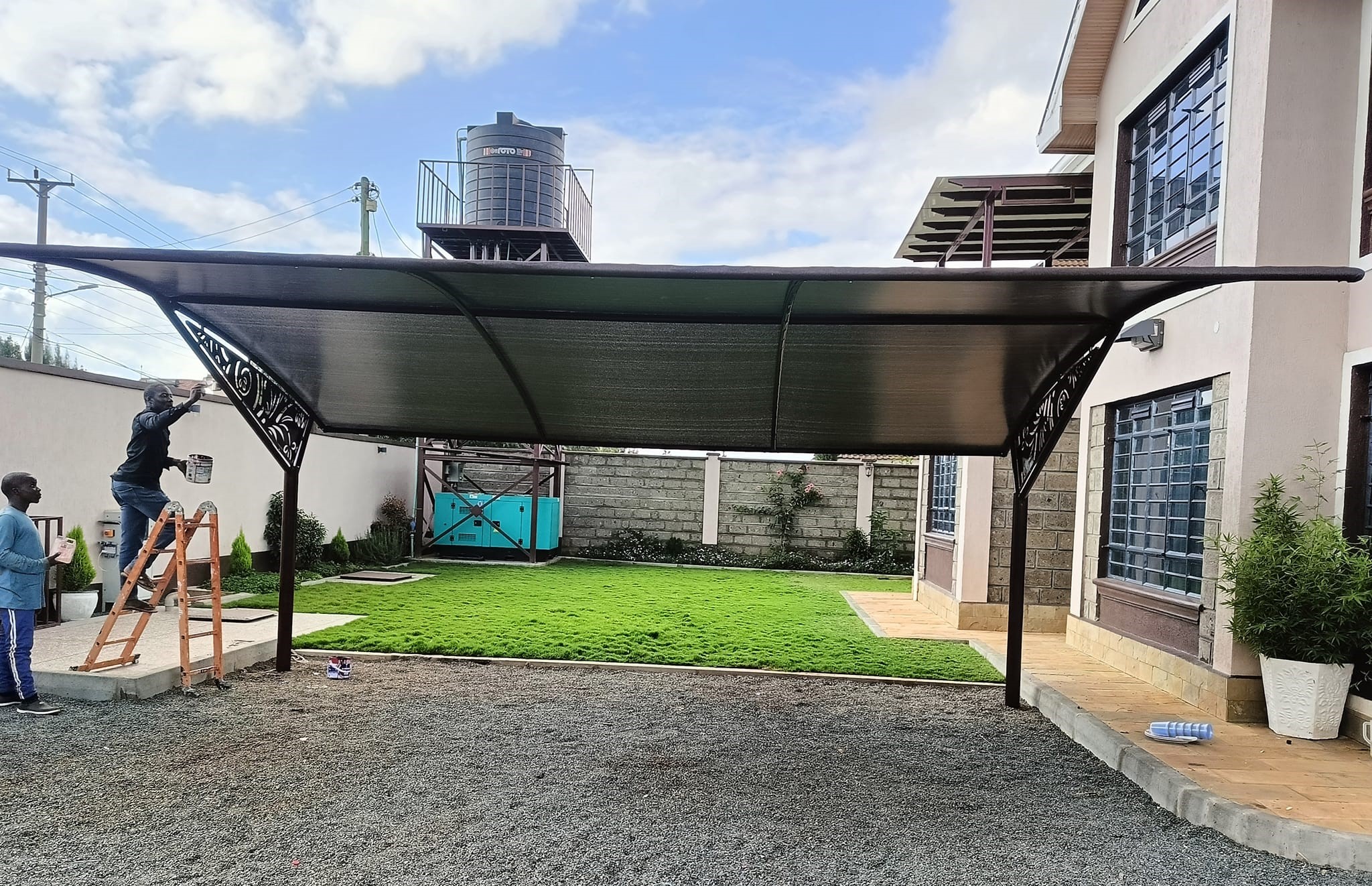 We supply and install waterproof, durable, affordable and high quality car parking shades and outdoor shades in Tanzania