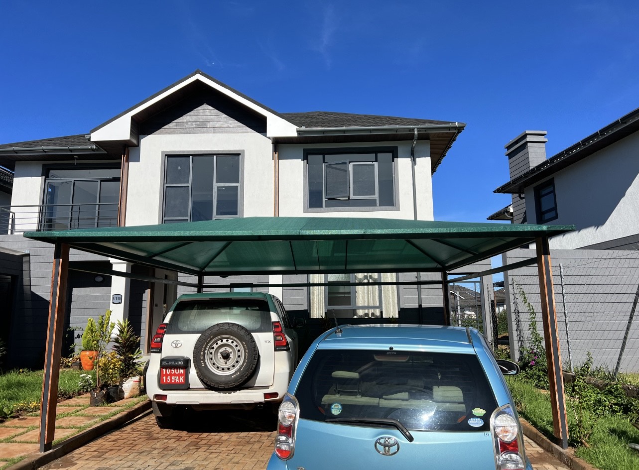 We fabricate and install car parking shades in Five Star Paradise Runda-Kiambu Road